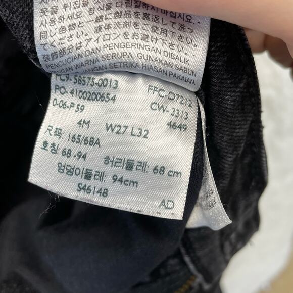 Levis Black Jeans Straight Leg Size 27 Black Tab - Picture 6 of 8